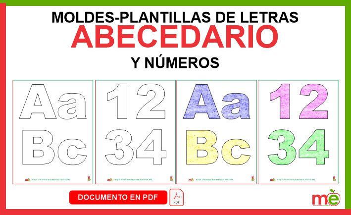 Moldes-plantillas de letras del abecedario y números